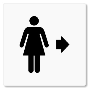 WC ženy vpravo, 80x80mm, bílá, Nevada